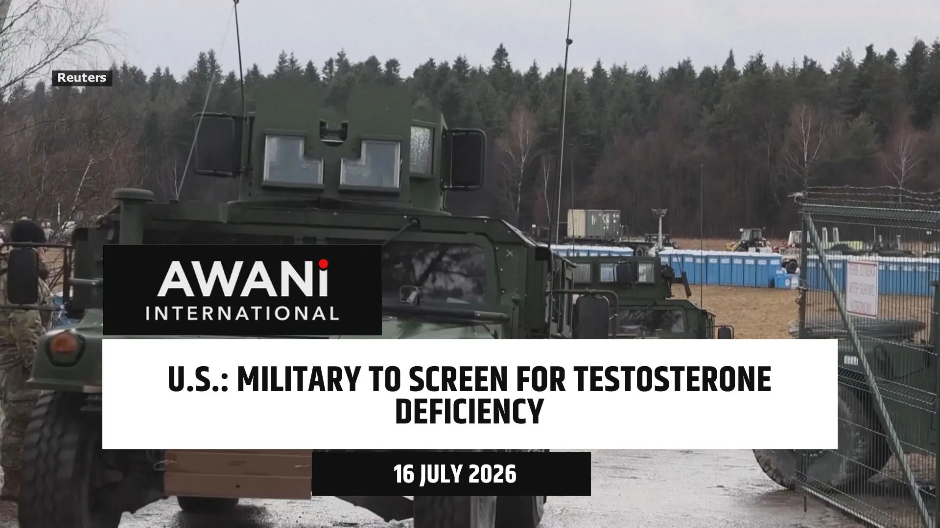 U.S. military to screen for testosterone deficiency
