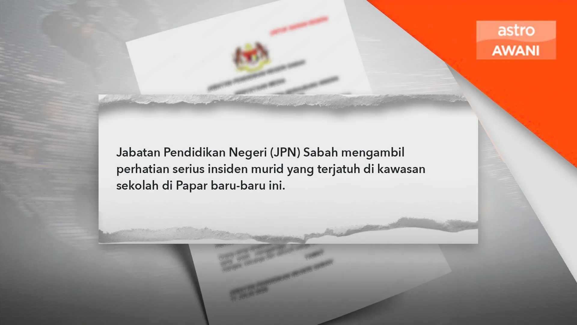 Tiada unsur buli, jenayah insiden pelajar terjatuh di Papar
