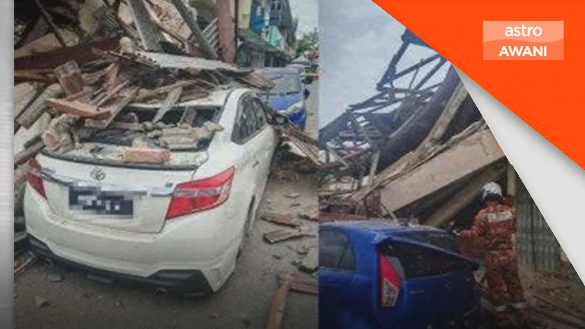 Bomba sahkan tiada mangsa terperangkap dalam runtuhan rumah kedai di Kota Laksamana