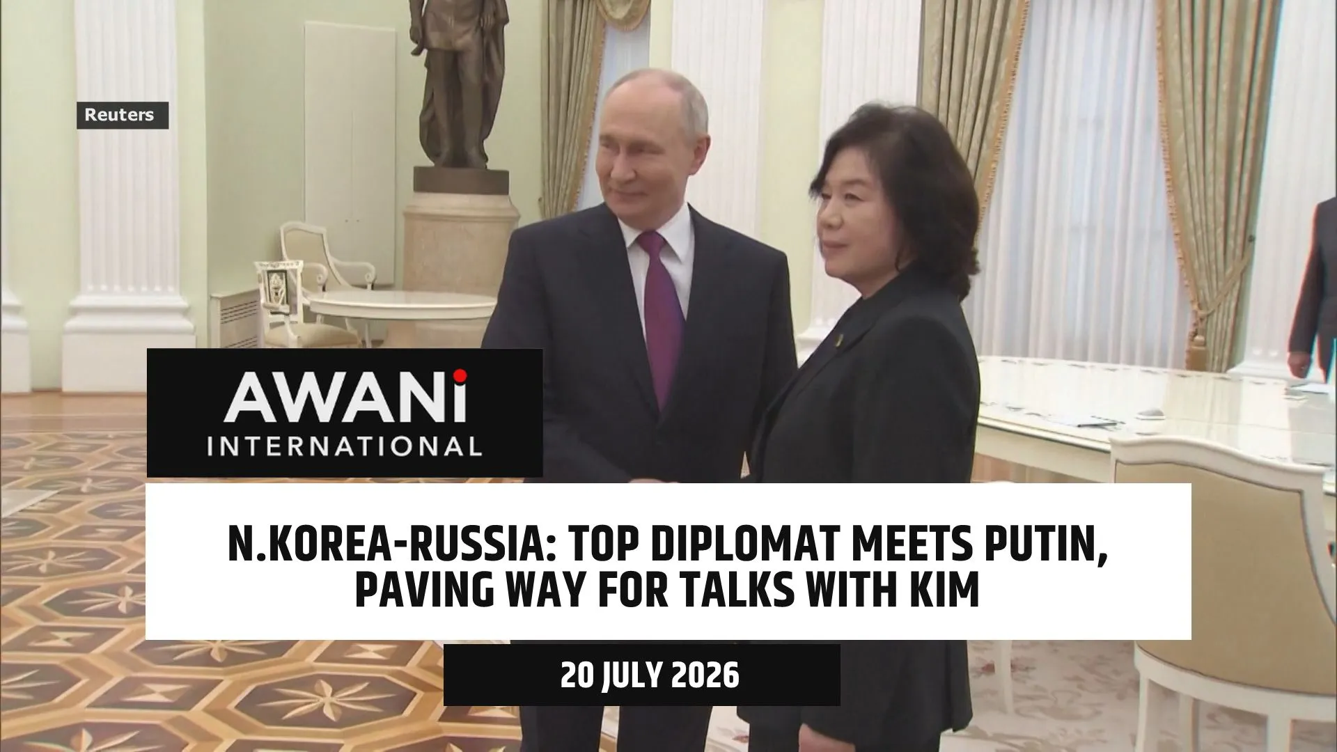 N.Korea's top diplomat meets Putin, paves way for talks with leader Kim