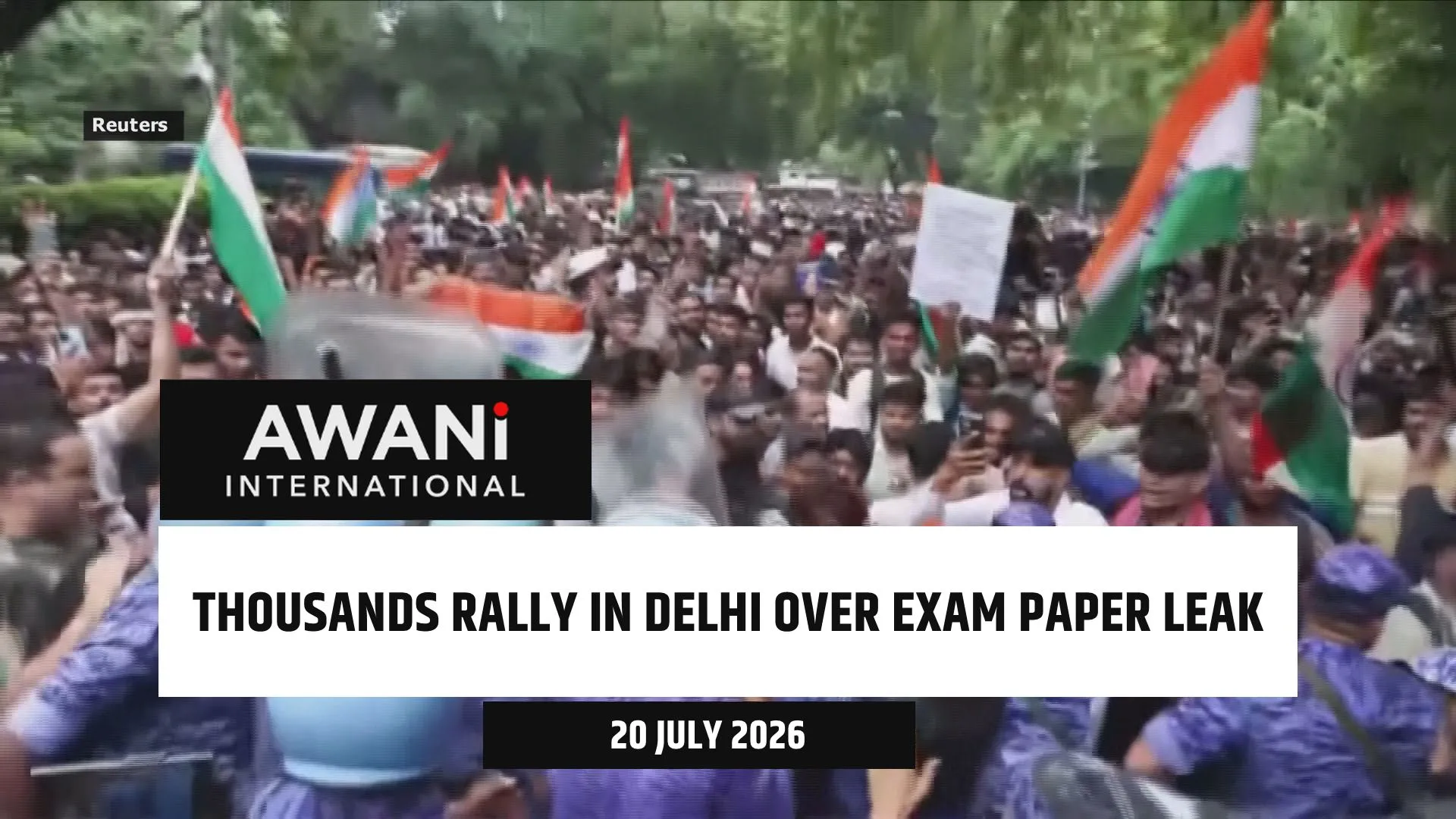 Thousands rally in Delhi over exam paper leak