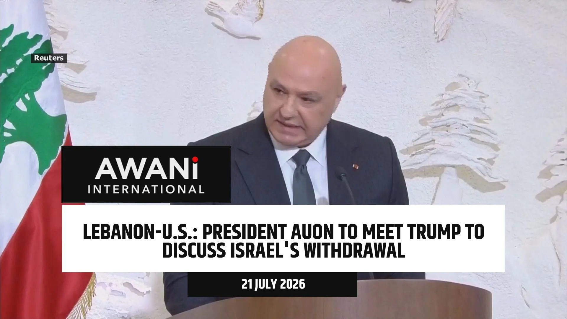 President Auon to meet Trump to discuss Israel's withdrawal