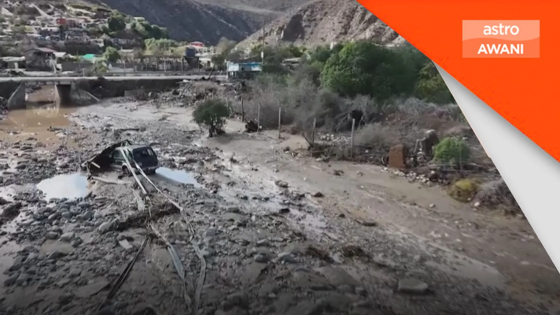 Banjir ranapkan rumah, kenderaan dan tanah di Coquimbo