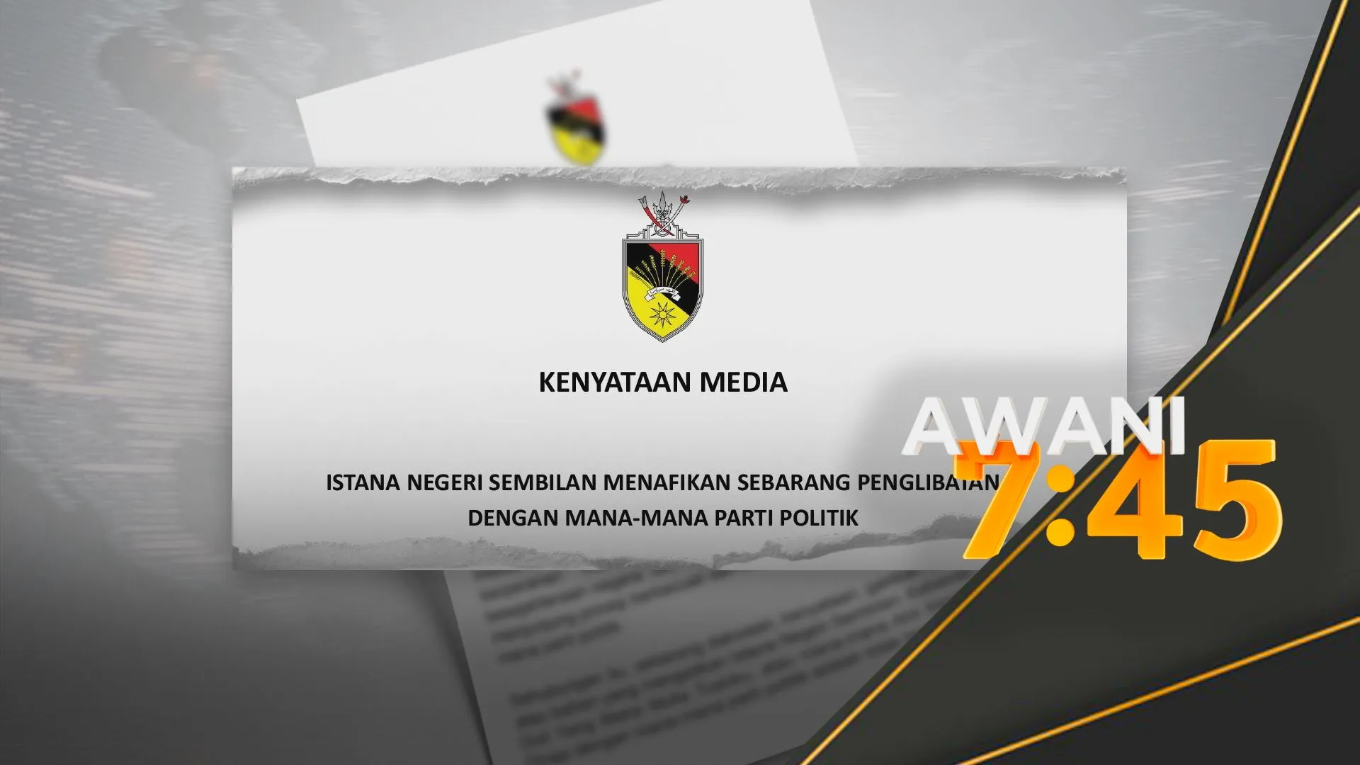 Istana Negeri Sembilan menafikan sebarang penglibatan dengan mana-mana parti politik