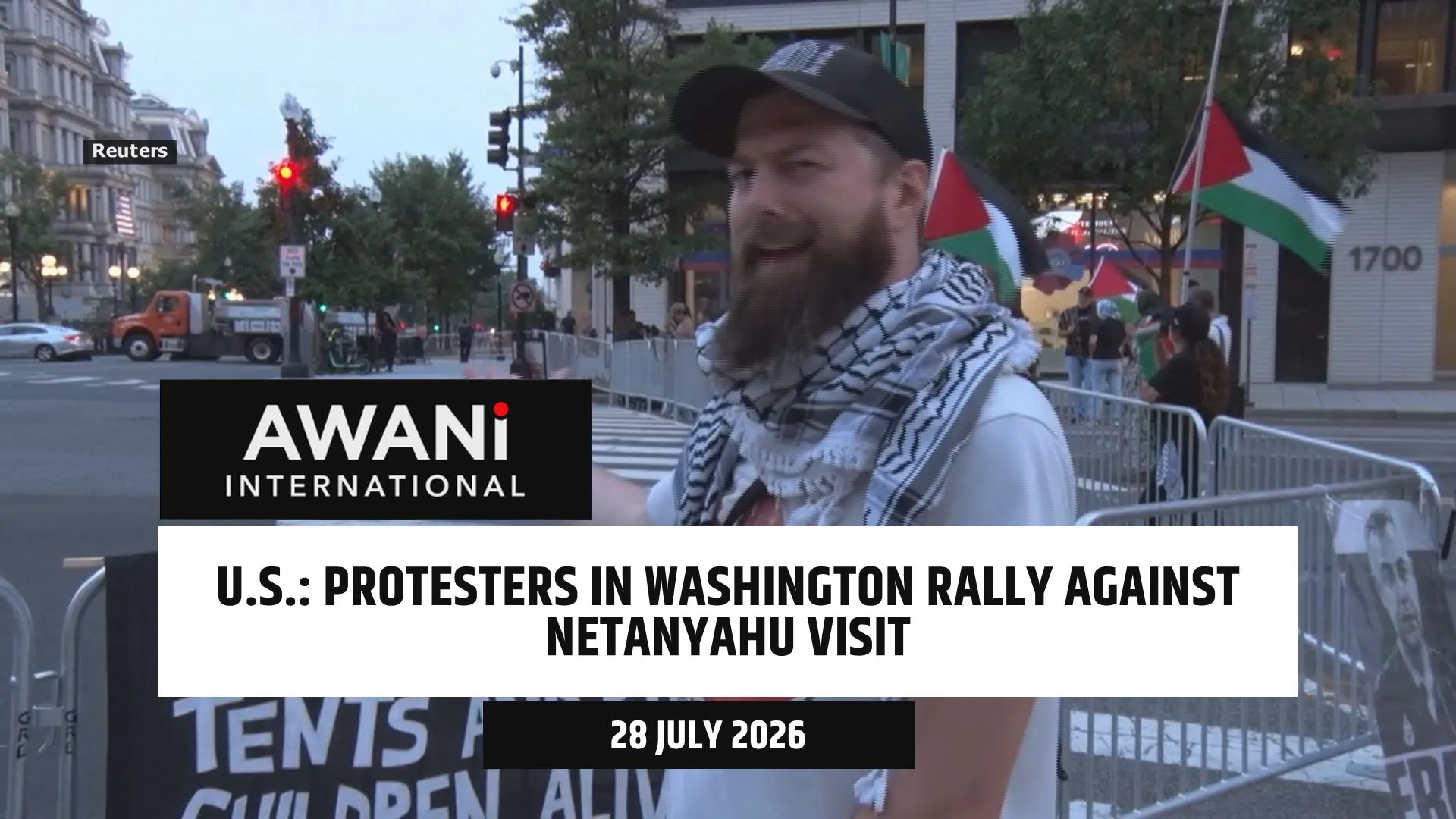 Protesters in Washington rally against Netanyahu visit