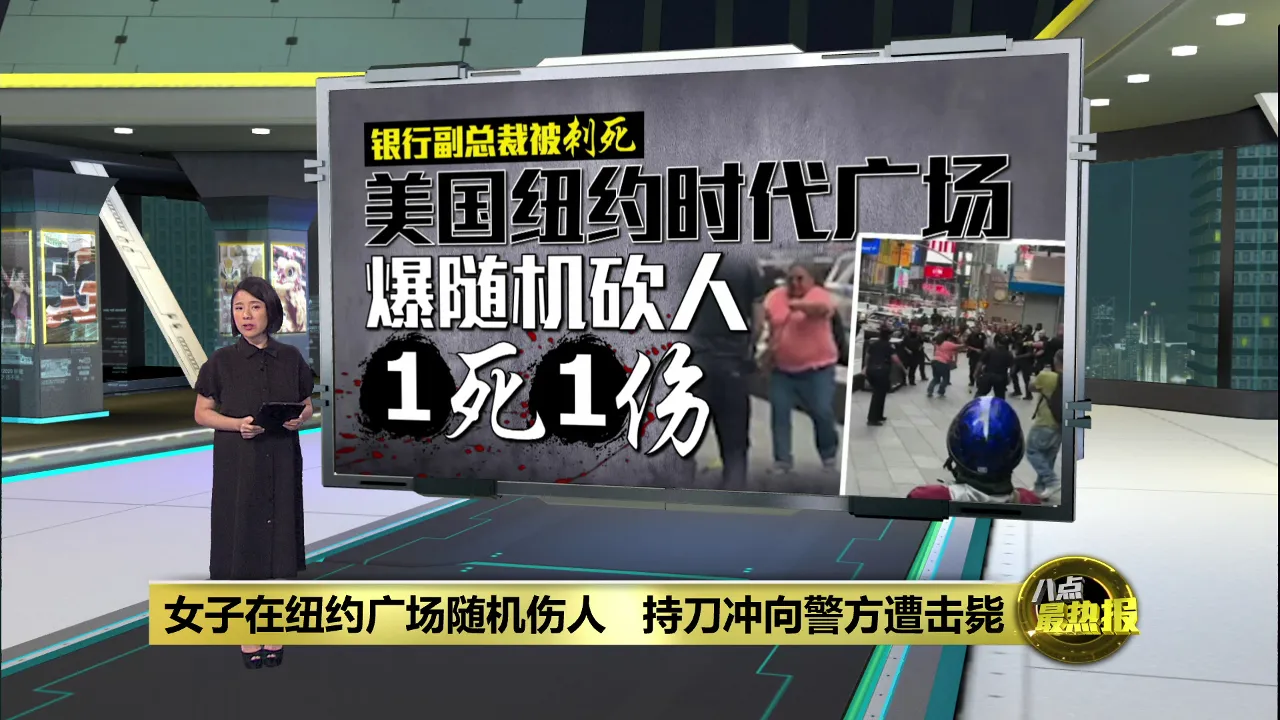 子在纽约广场随机伤人　持刀冲向警方遭击毙