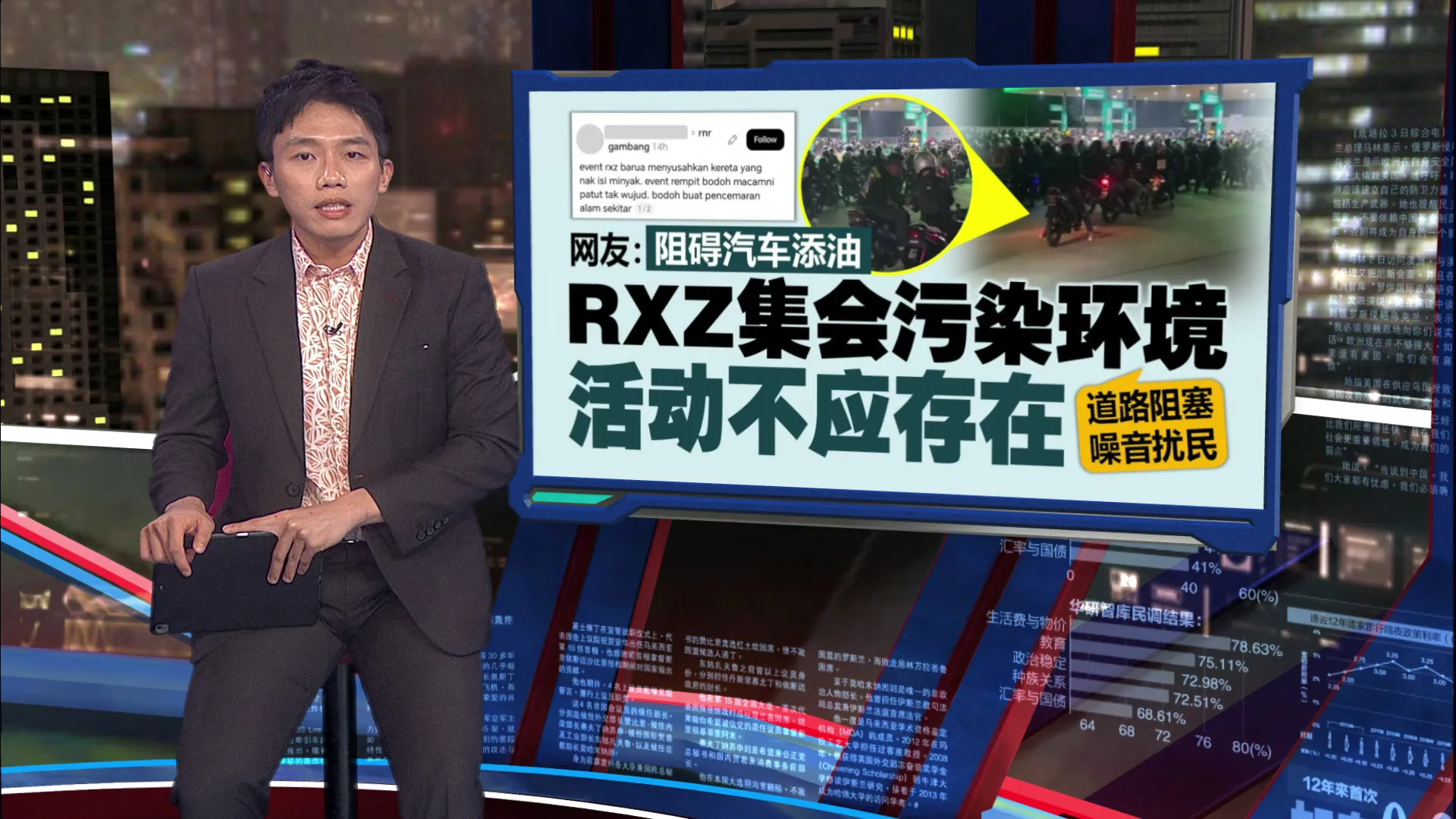RXZ集会料10万人参与   摩托大军涌入登州   道路和油站塞爆