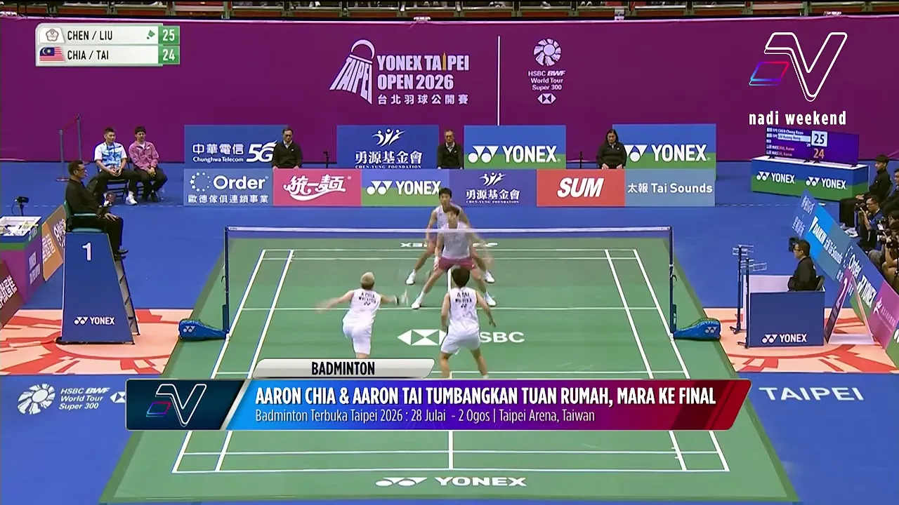 Terbuka Taipei 2026, Aaron Chia dan Aaron Tai melangkah ke final!