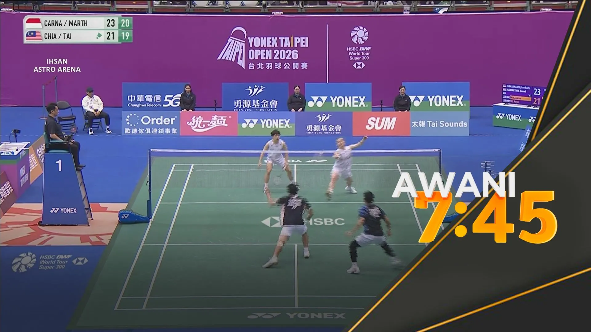 Dua beregu negara terlepas gelaran Juara Terbuka Taiwan