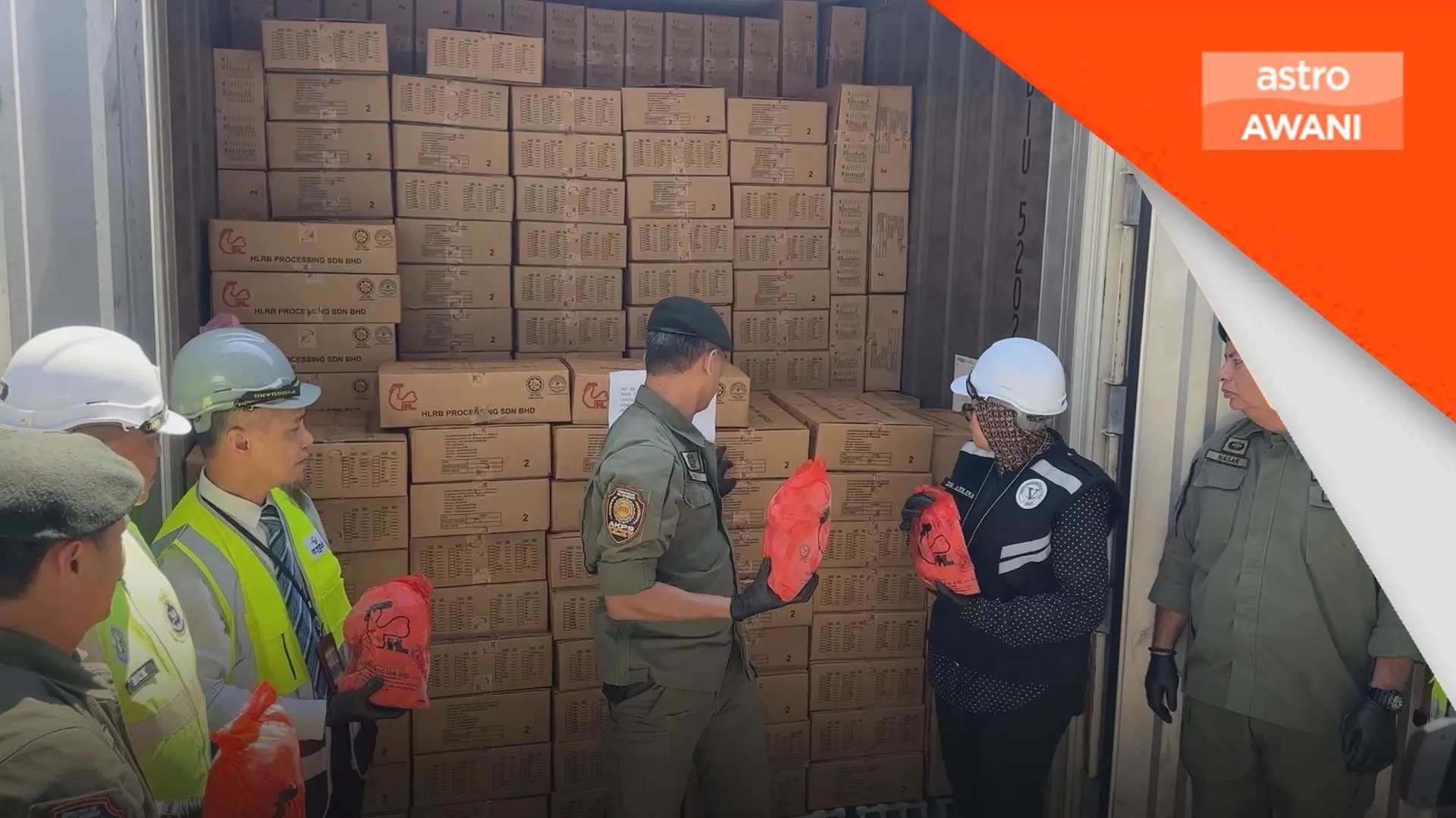 12 kontena produk haiwan sejuk beku bernilai RM3.42 juta disita