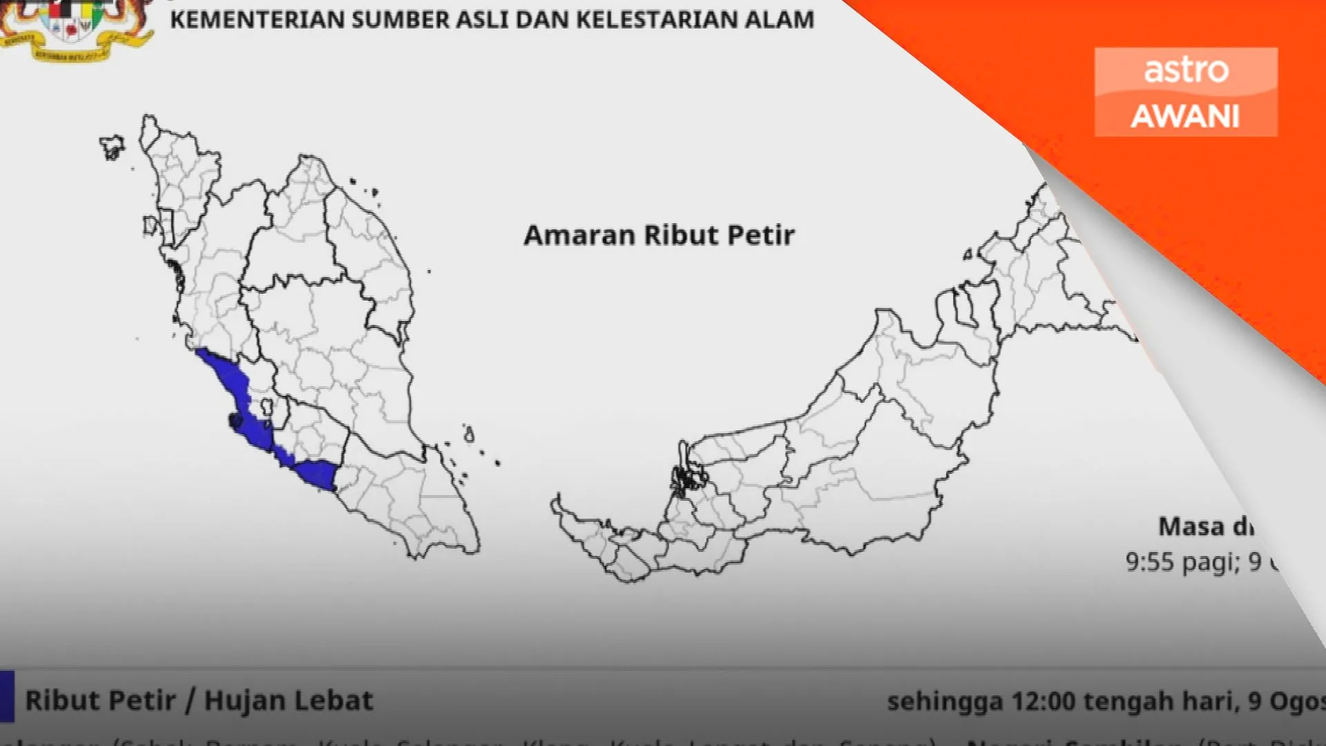 Ribut petir landa tiga negeri hingga tengah hari