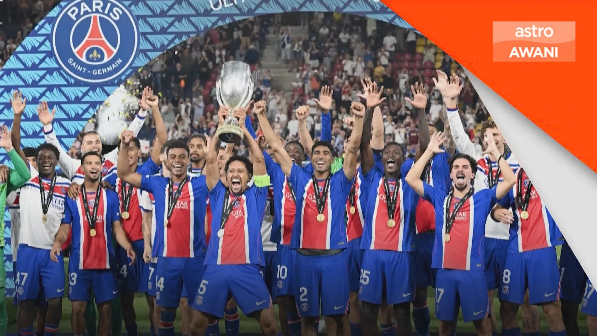 PSG kekalkan Piala Super UEFA, tewaskan Aston Villa 2-1