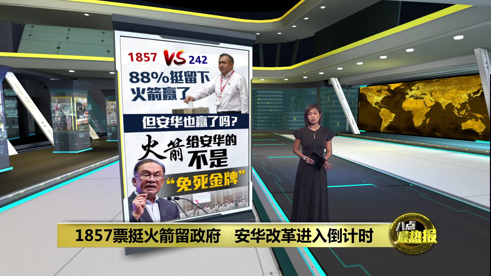 火箭1857票留政府   安华改革进入倒计时