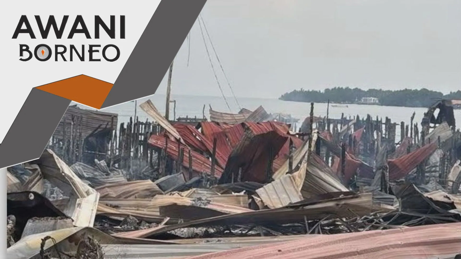 28 rumah atas air musnah dalam kebakaran di Pulau Nunuyan Laut