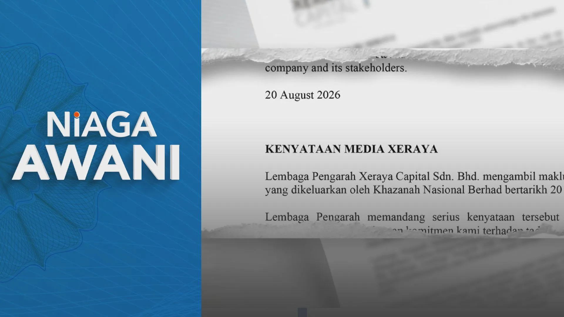 Xeraya Capital pandang serius kebimbangan Khazanah, sedia beri kerjasama penuh dalam siasatan