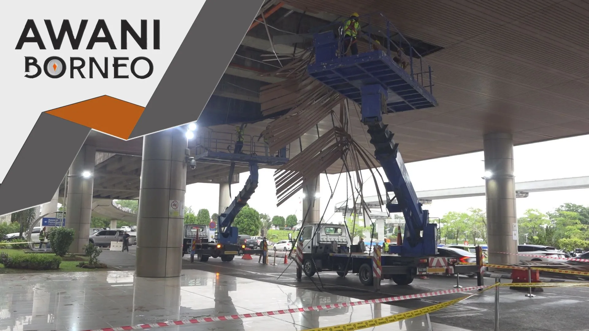 Kerja pembaikan struktur siling LTAK sedang dijalankan