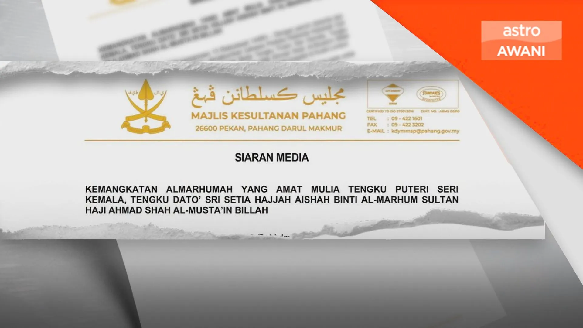 Kakanda Sultan Pahang mangkat