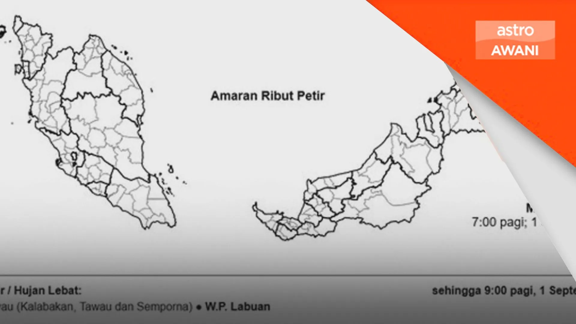 Amaran ribut petir di tiga negeri hingga tengah hari