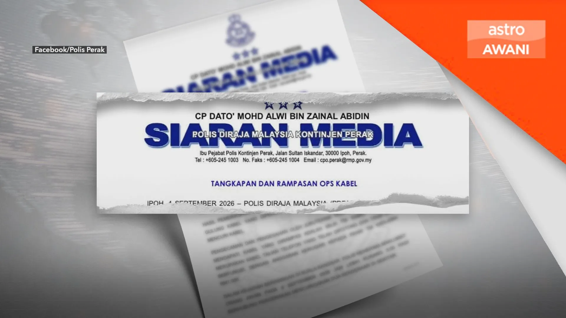 Polis tahan empat lelaki disyaki terlibat kegiatan curi kabel