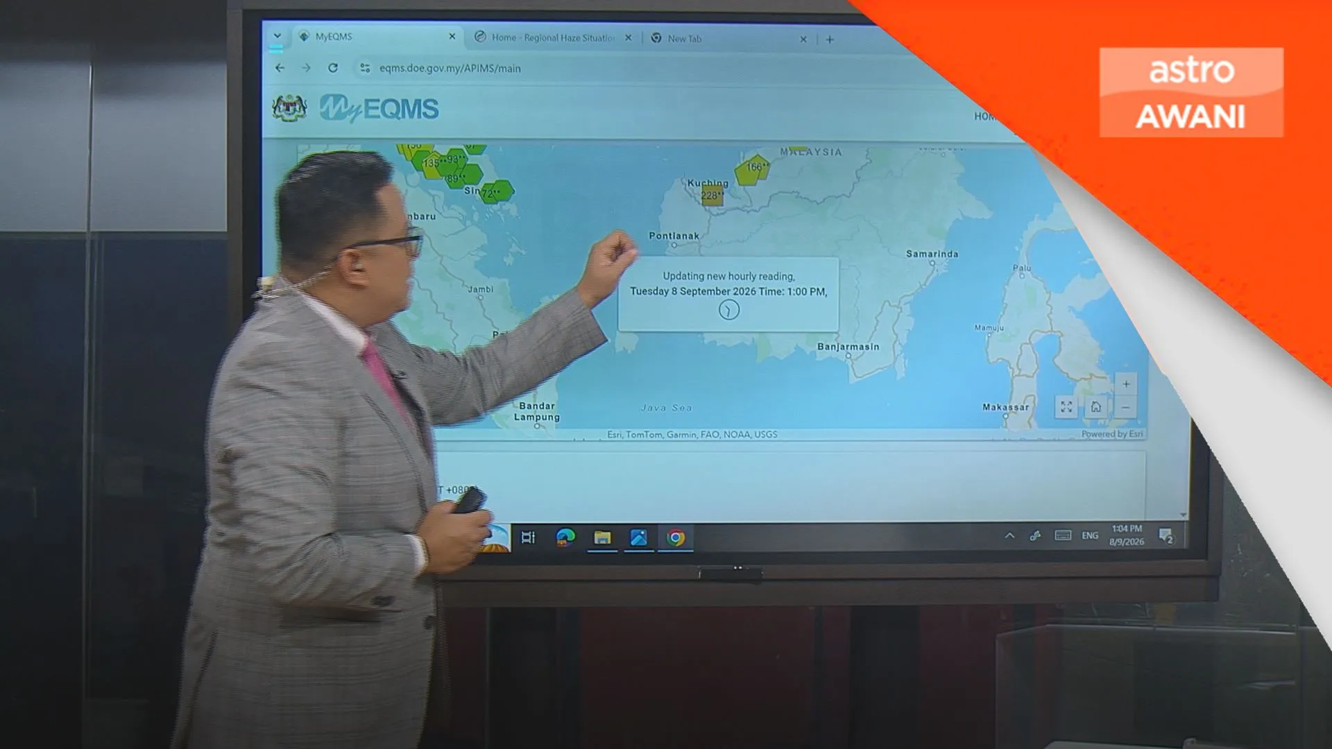 Keadaan dan situasi jerebu di Malaysia setakat jam 1 petang