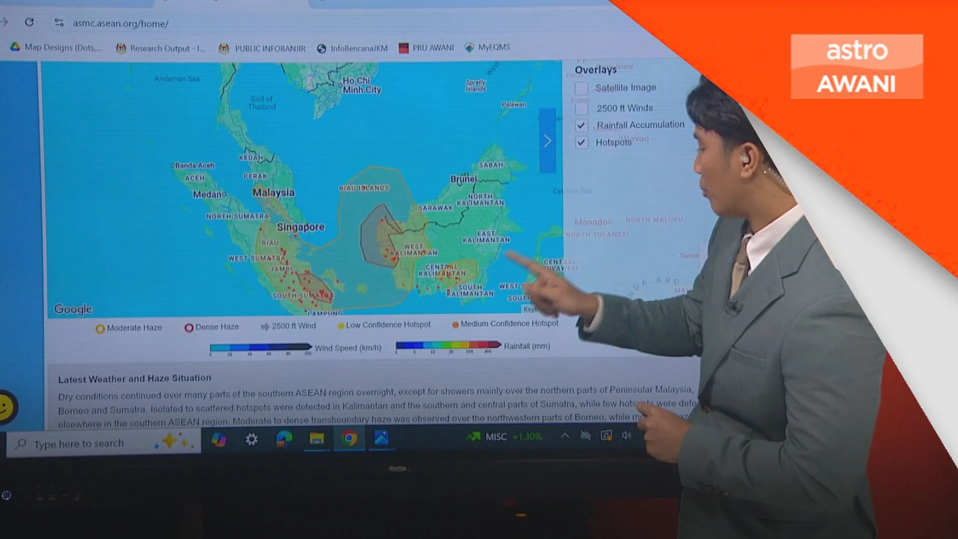 Laporan jerebu di Malaysia setakat jam 12 tengah hari