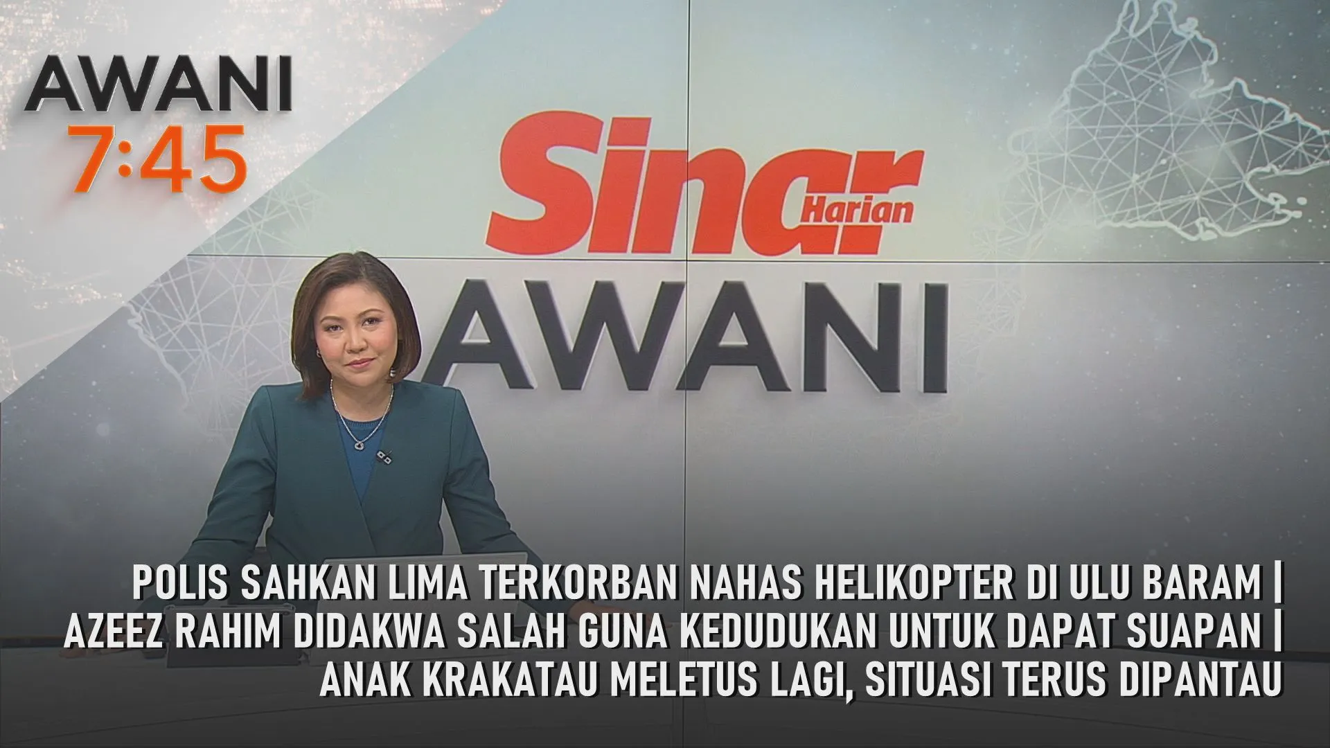 AWANI 7:45 [9/9/2026] – Polis sahkan lima terkorban nahas helikopter di Ulu Baram | Azeez Rahim didakwa salah guna kedudukan untuk dapat suapan | Anak Krakatau meletus lagi, situasi terus dipantau