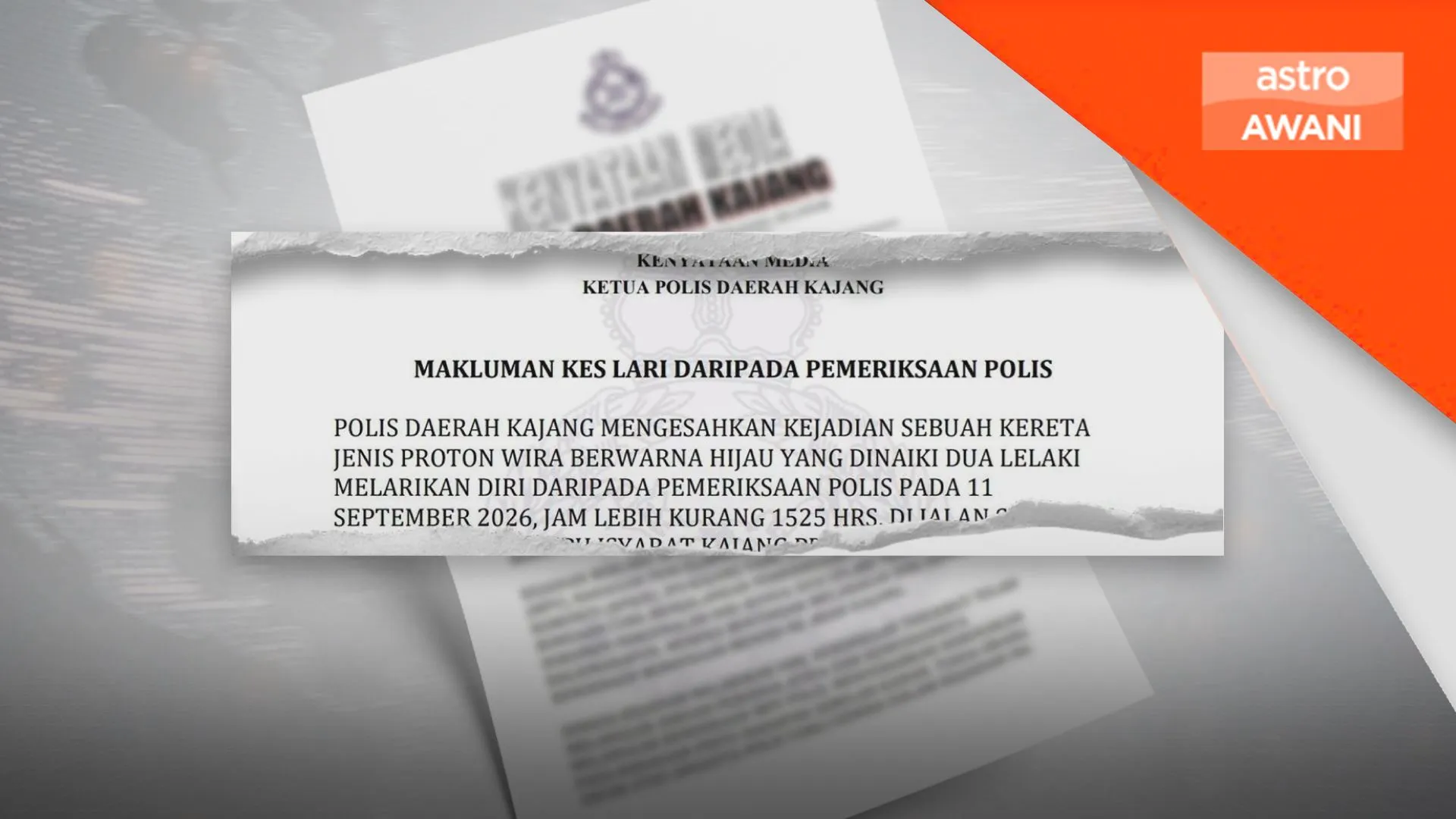 Polis buru dua lelaki lari pemeriksaan