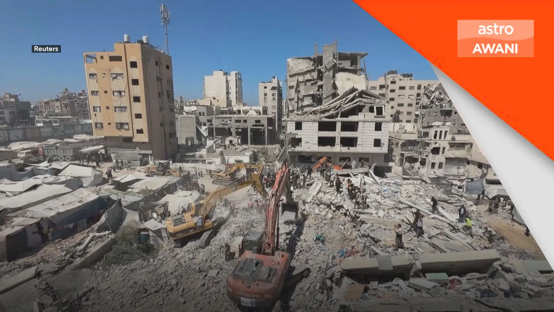 Bangunan enam tingkat runtuh di Gaza, 21 maut