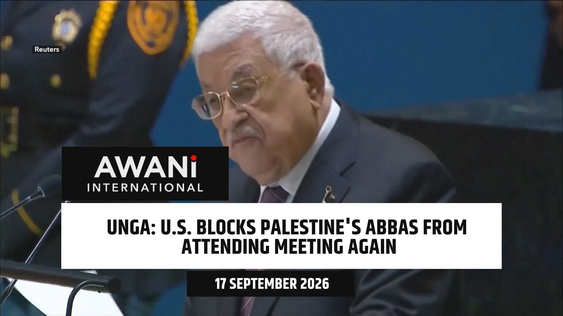US blocks Palestinian President Abbas from attending UN meeting, for second year in a row