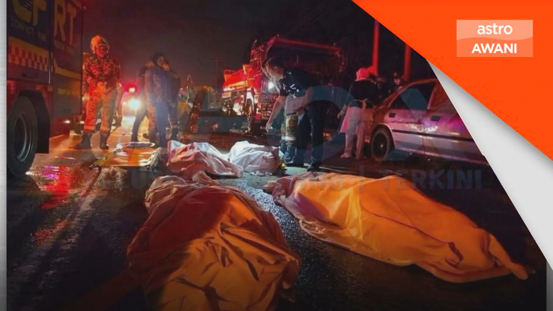 Empat maut kereta rempuh lori di Sepanggar