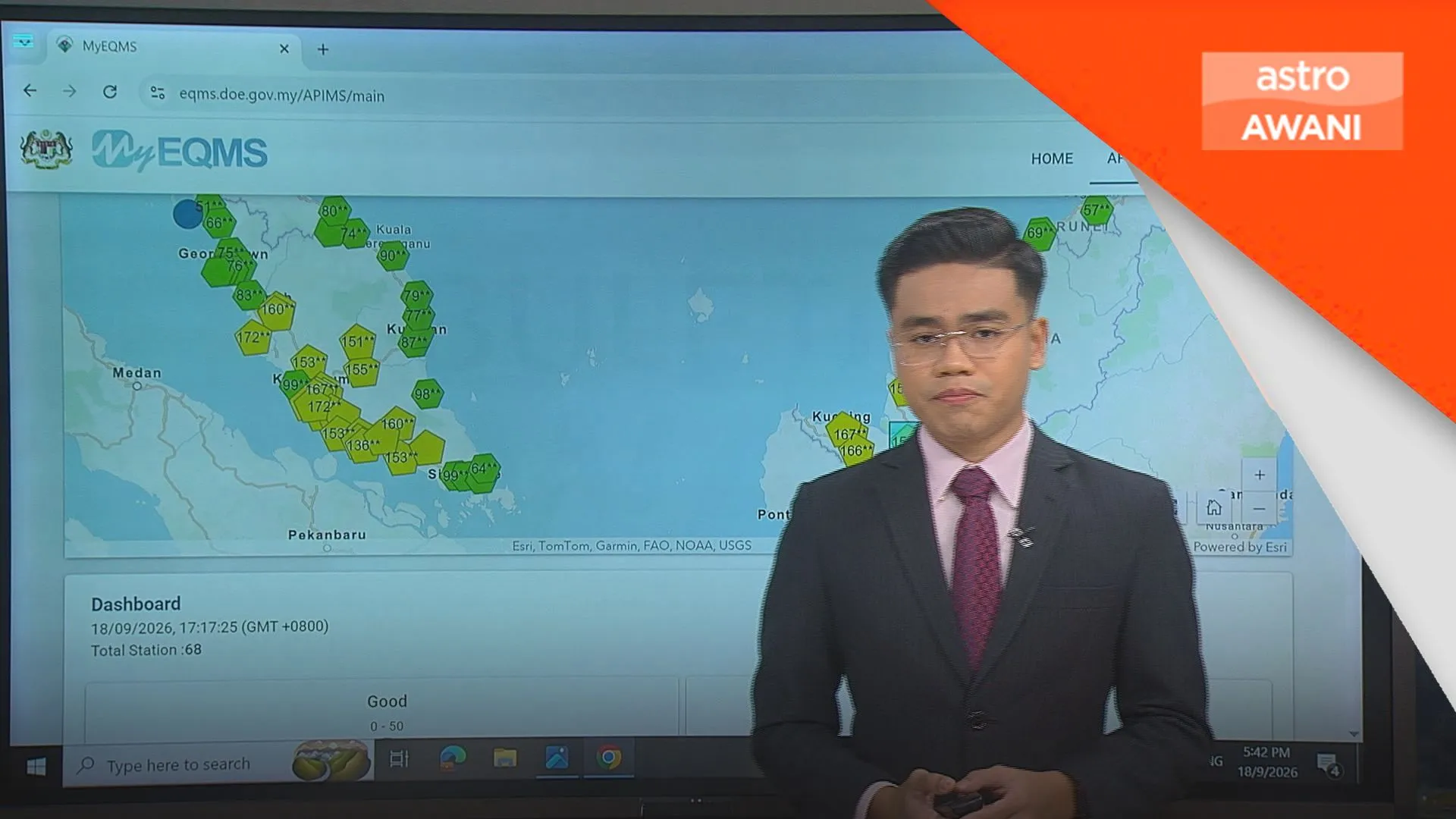 [DATA & STATISTIK] Perkembangan situasi jerebu setakat jam 5 petang
