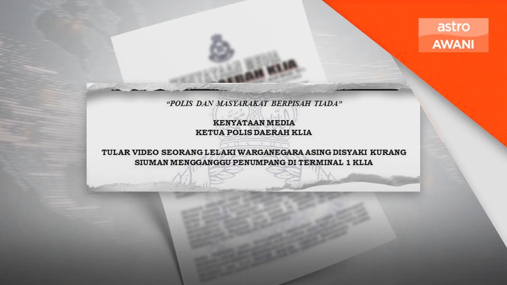 Lelaki Bangladesh ganggu penumpang di KLIA, disyaki kurang siuman