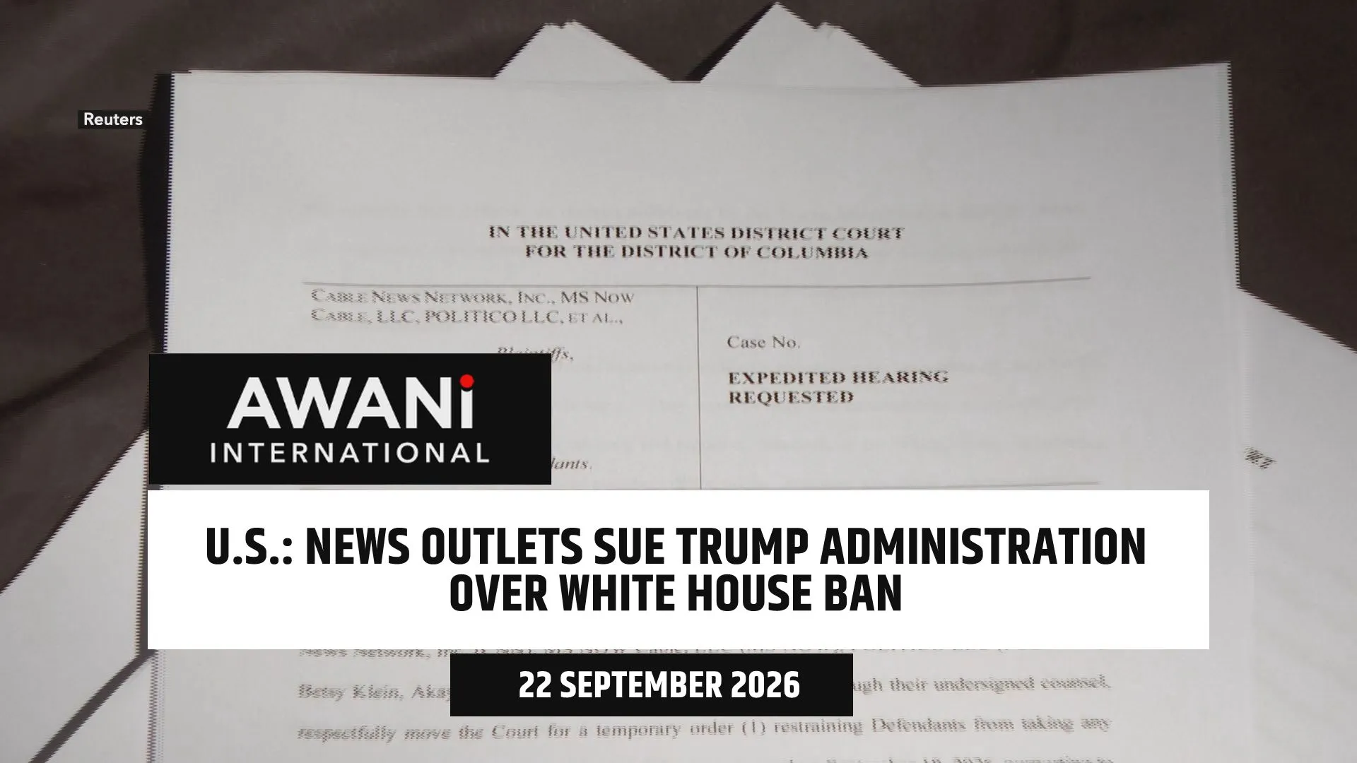 News outlets sue Trump administration over White House ban