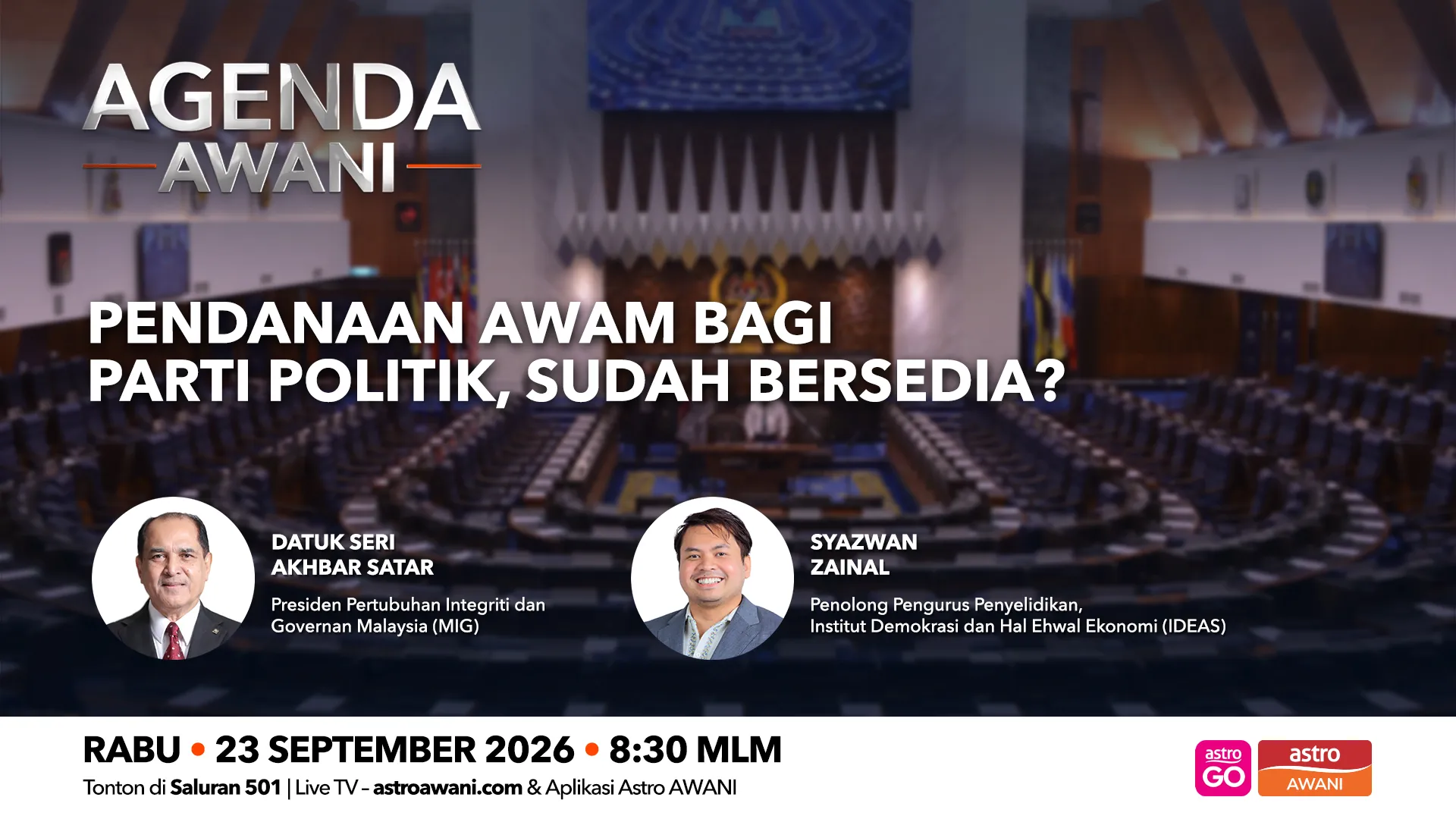 Agenda AWANI: Pendanaan awam bagi parti politik,sudah bersedia