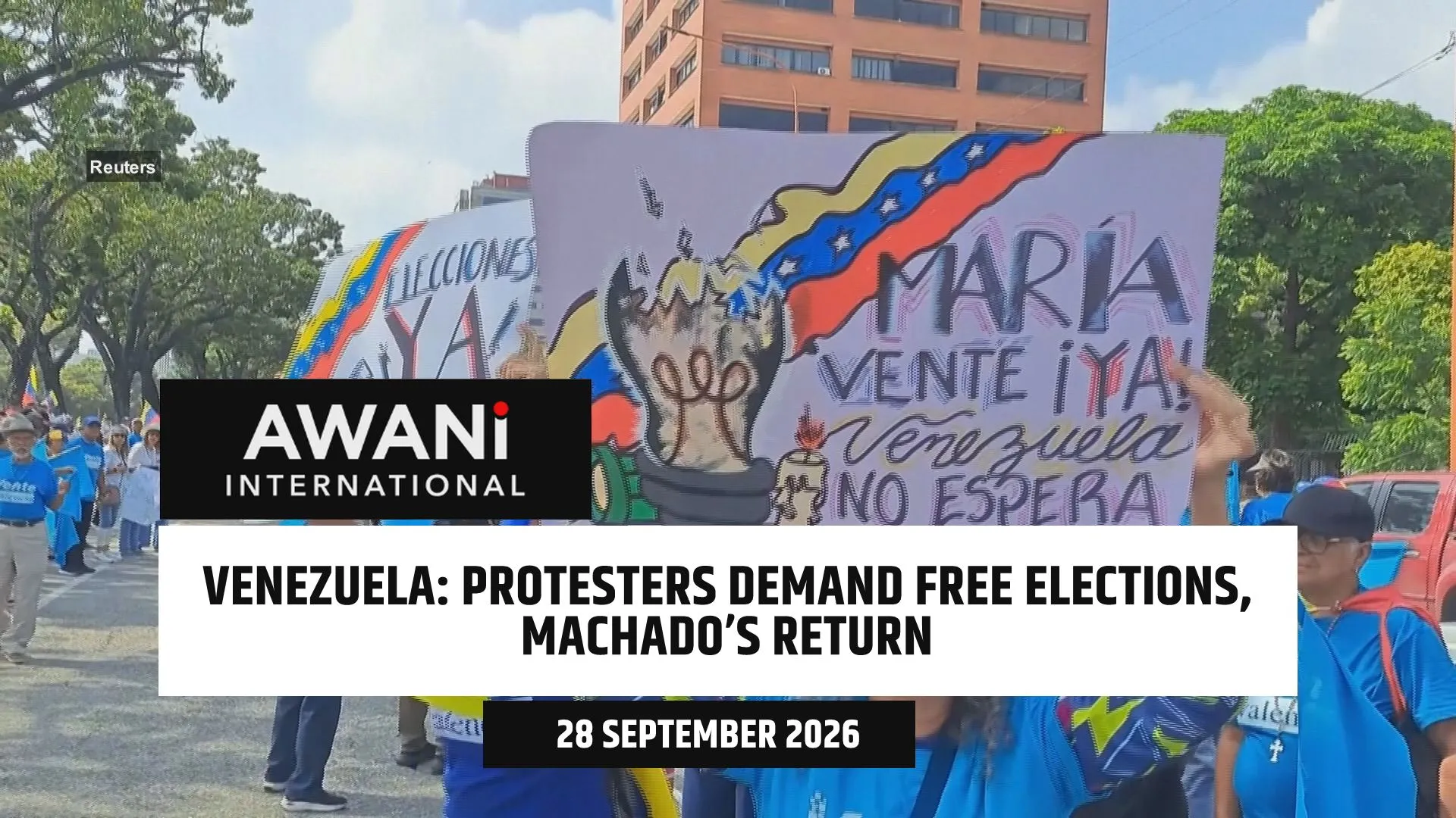 Protesters demand free elections, Machado’s return