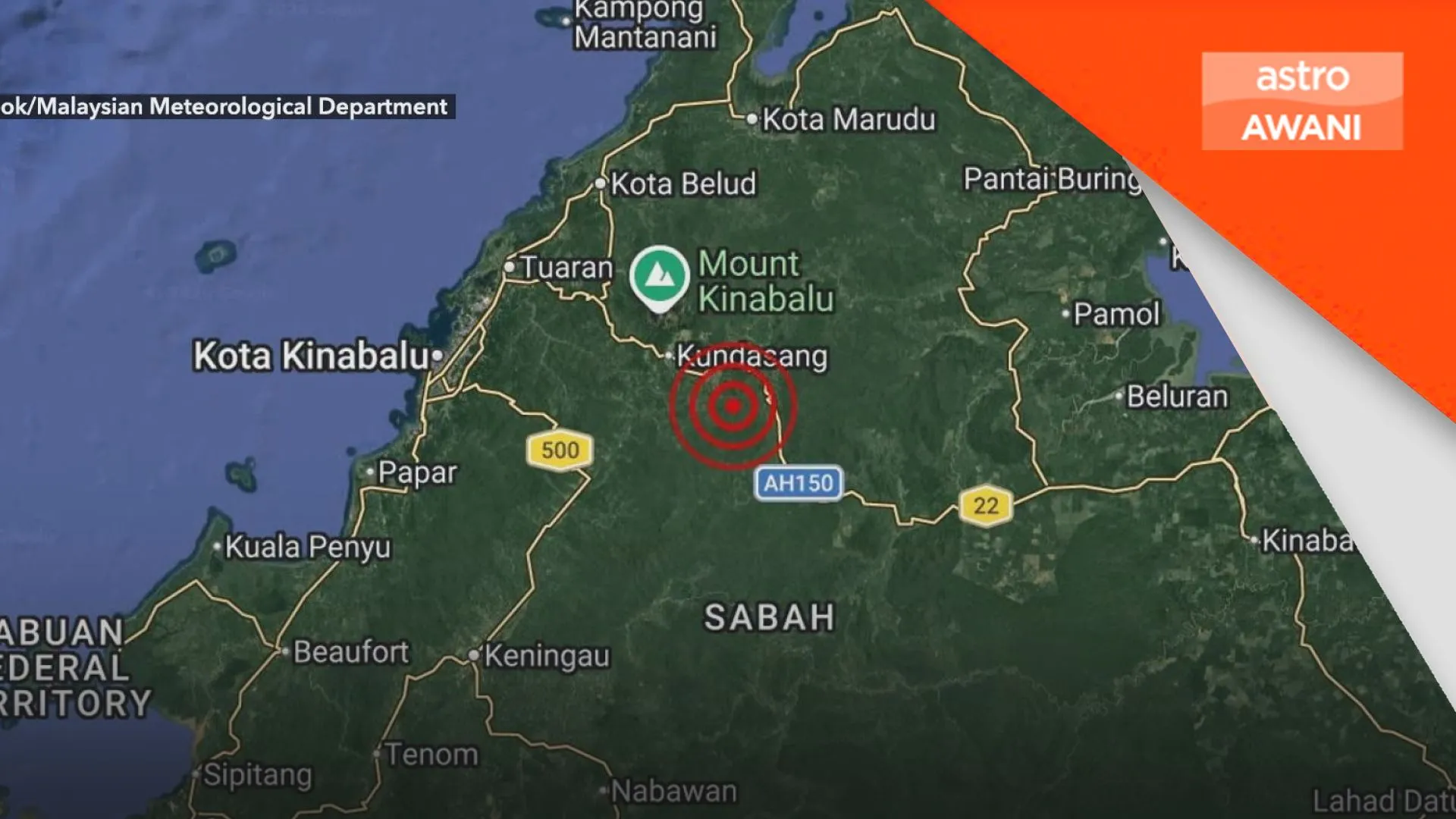 Gempa bumi lemah magnitud 3.5 gegar Ranau