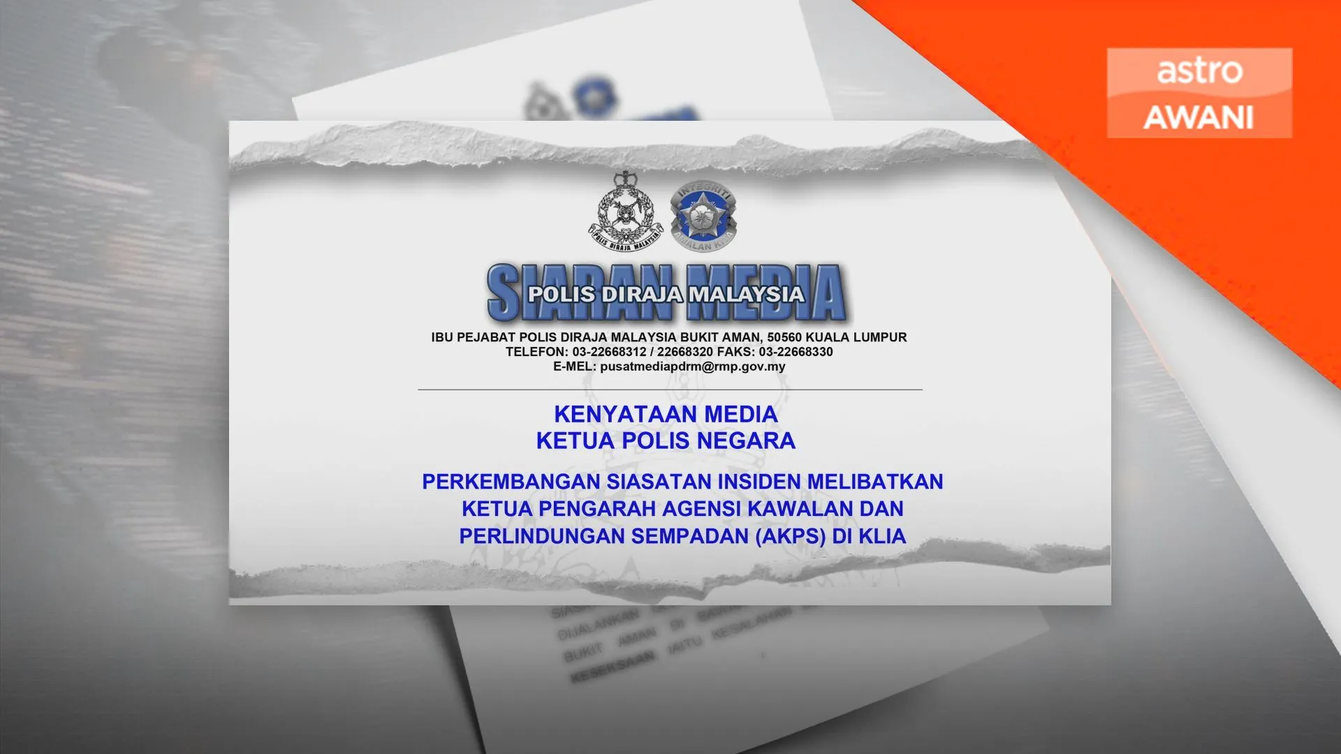 Kertas siasatan KP AKPS dirujuk kepada AGC pada Selasa