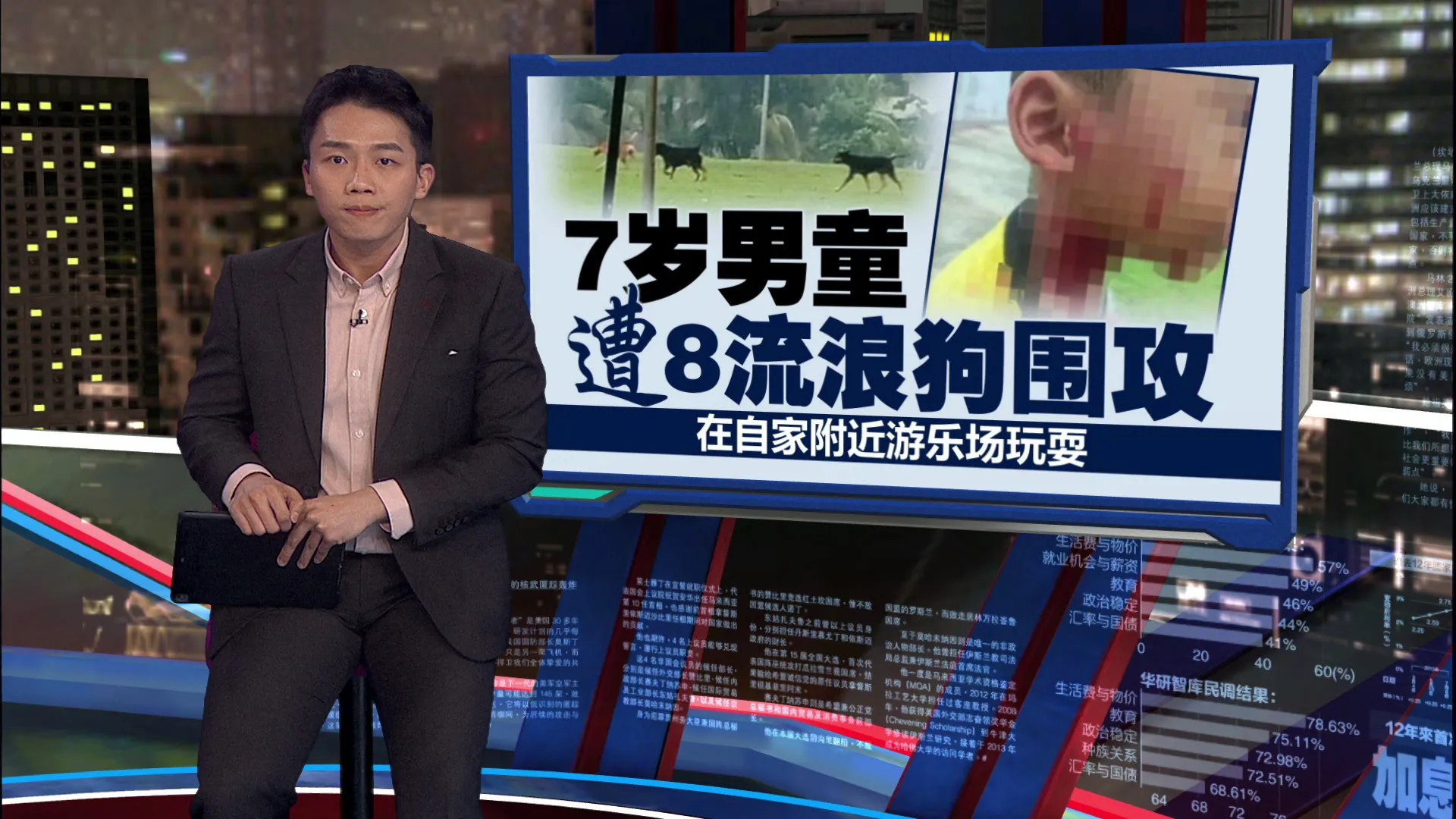 在自家附近游乐场玩耍   7岁男童遭8流浪狗围攻