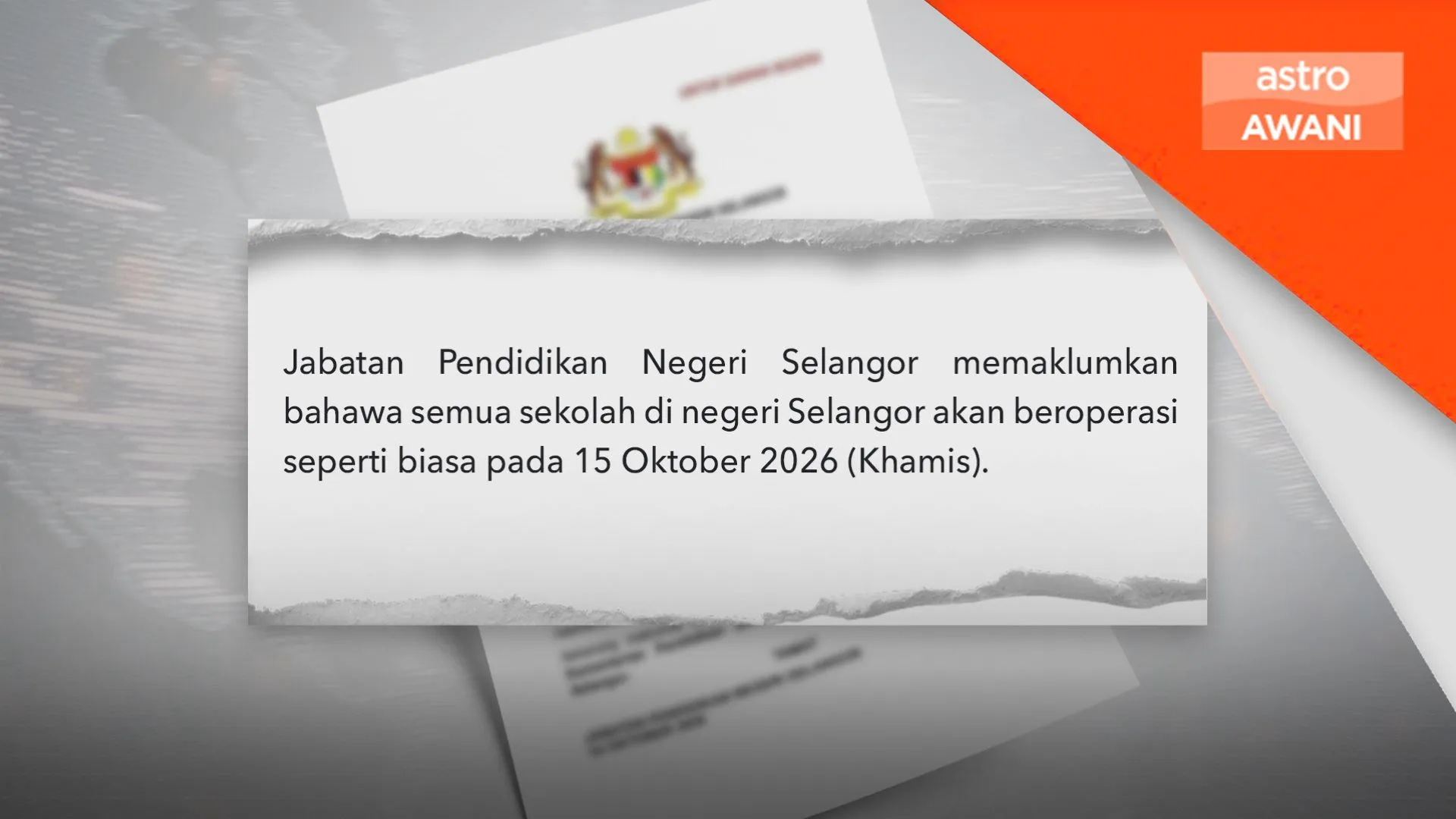 Sekolah di lima negeri beroperasi seperti biasa, aktiviti luar ditangguh