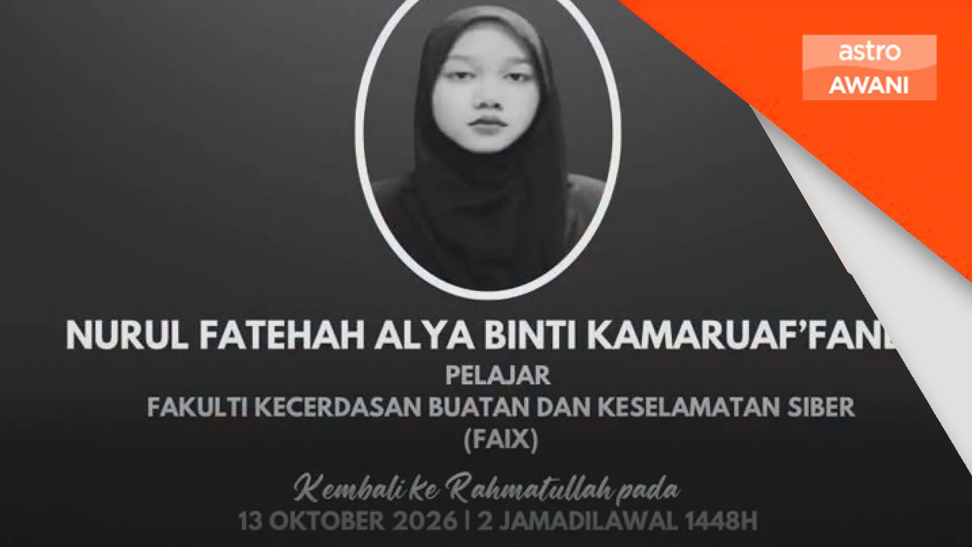 Pelajar UTeM maut selepas pulang ziarah pusara ibu