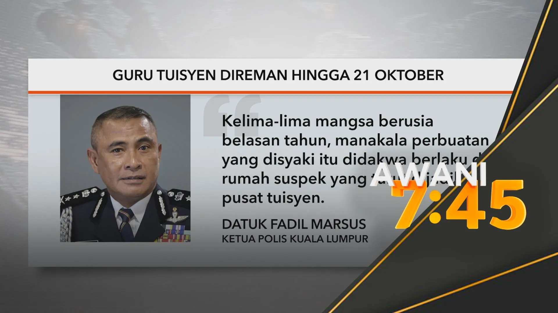 Guru tuisyen direman hingga 21 Oktober
