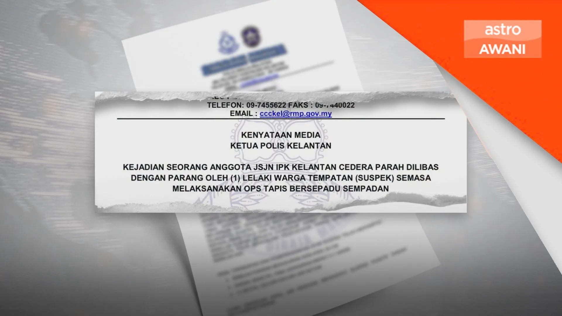 Anggota narkotik parah dilibas parang ketika serbuan dadah di Tanah Merah