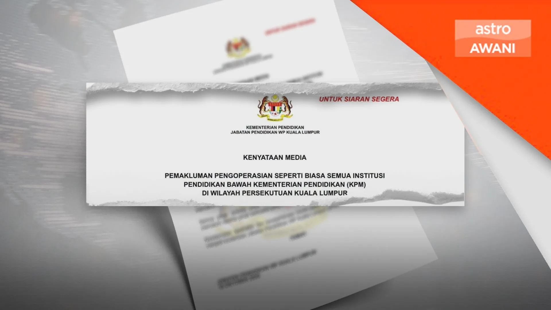 Sekolah di Kuala Lumpur beroperasi semula pada Isnin