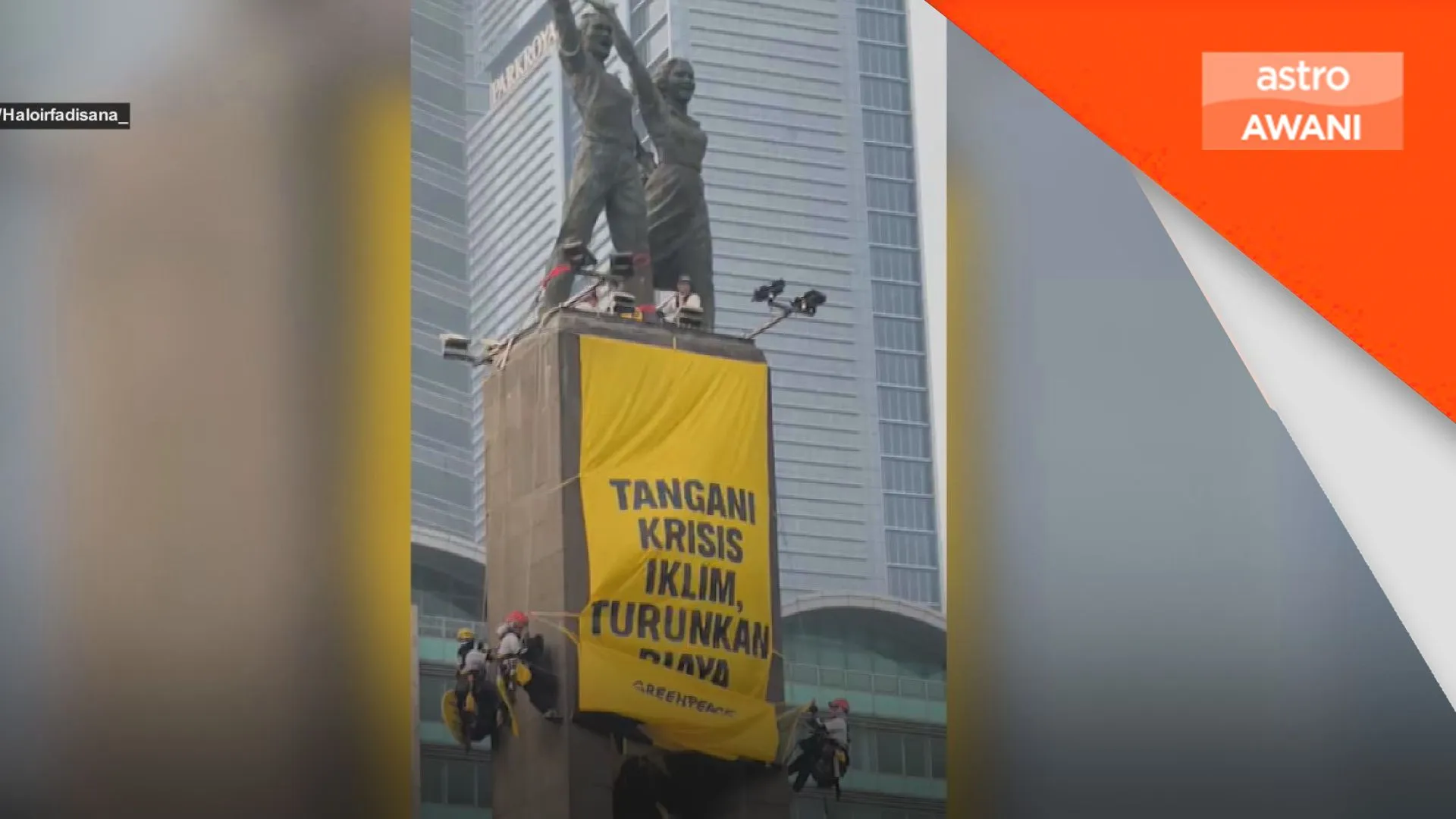 Greenpeace 'tawan' monumen, desak Prabowo segera bertindak