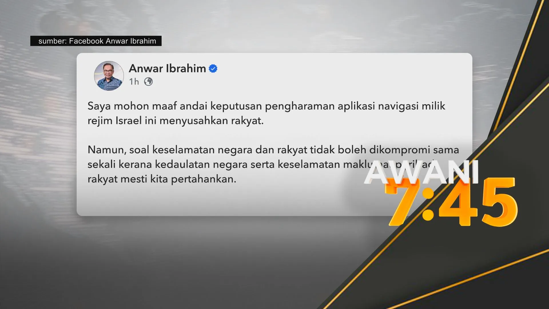 PM Anwar mohon maaf keputusan pengharaman aplikasi milik Israel