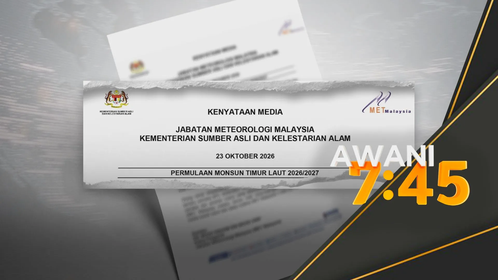 Monsun Timur Laut mula 27 Oktober hingga Mac 2027 - MetMalaysia