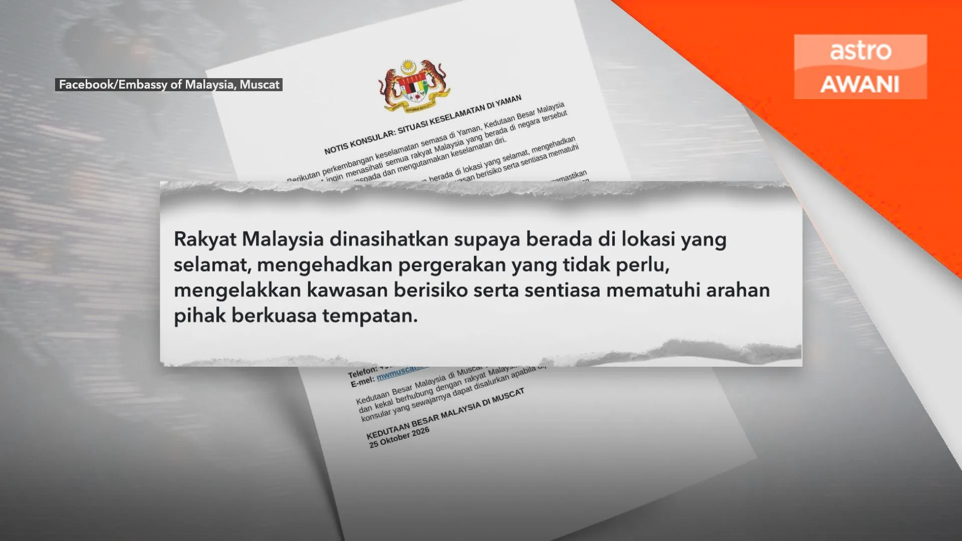 Rakyat Malaysia di Yaman diminta kekal berwaspada