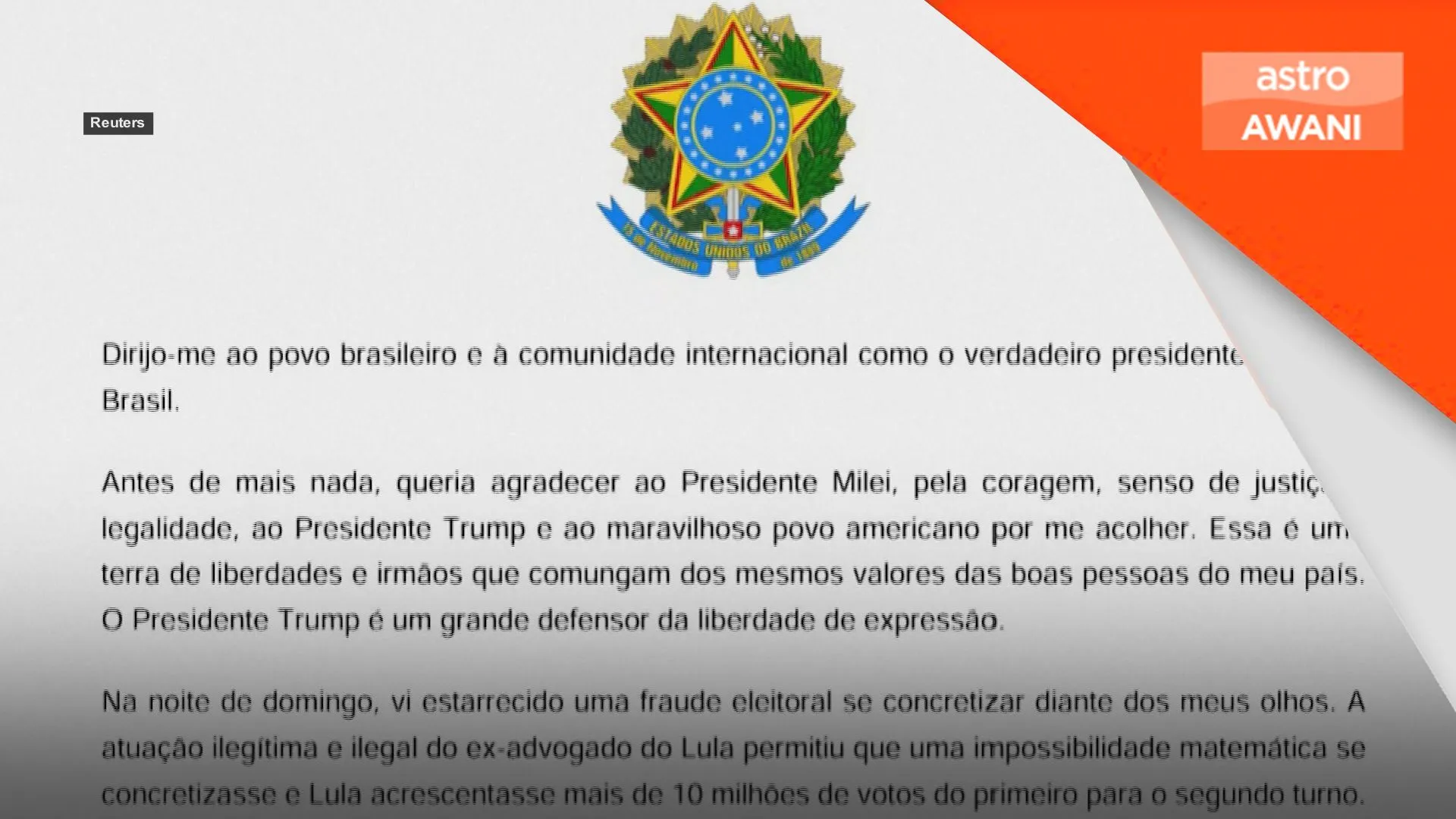 Flavio Bolsonaro dakwa dirinya presiden terpilih Brazil