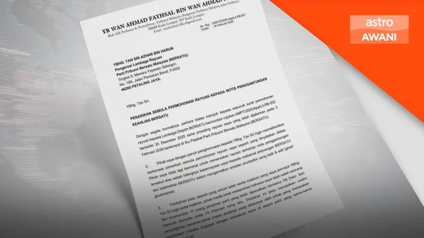 Wan Fayhsal tarik balik rayuan gantung keahlian BERSATU