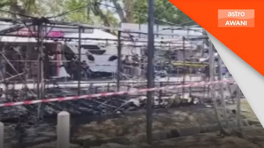 Enam khemah bazar raya terbakar di Stadium Darul Aman terbakar